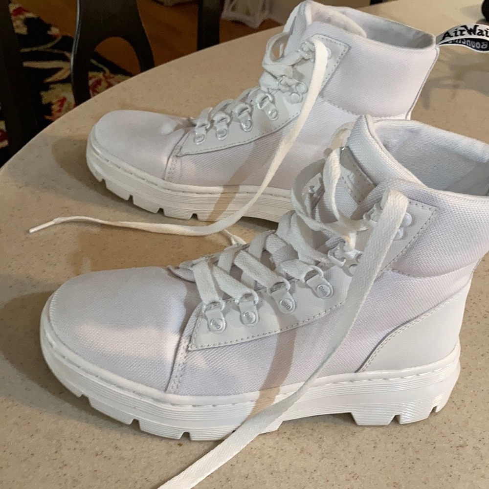 Doc Martens white canvas high